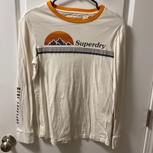 Cute Superdry mountain theme long sleeve shirt. US size 4.